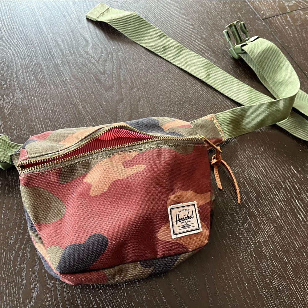Herschel Supply Company Green and Brown Camo Belt Bag
